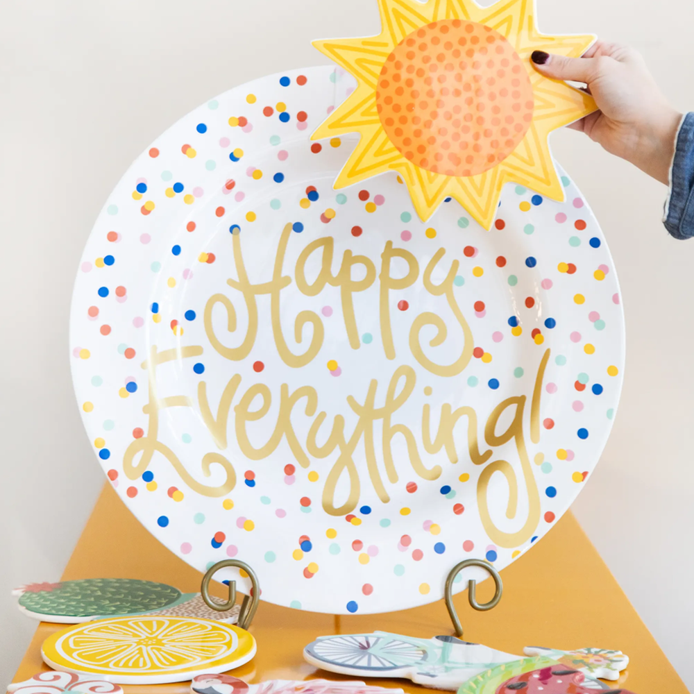 Happy Everything Medium Flare Plate Stand White