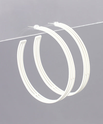 2 inch diameter modern hoop earring ivory