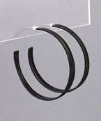 2 inch diameter modern hoop earring black