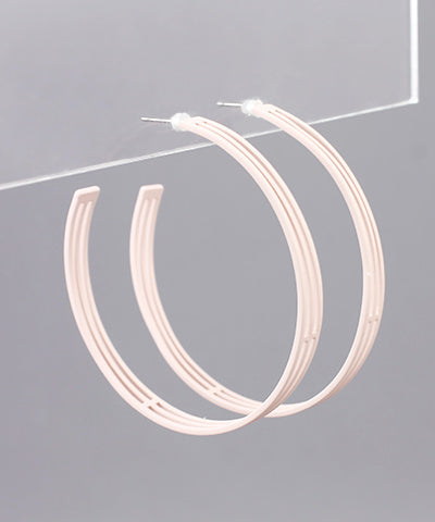 2 inch diameter modern hoop earring blush